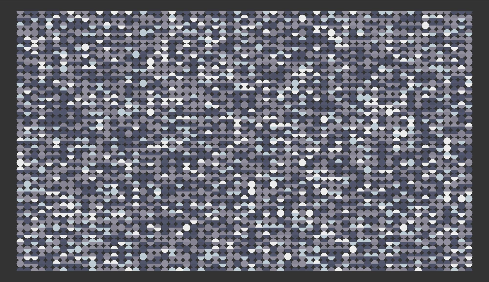 Embroidered geometric patch on reflective fabric